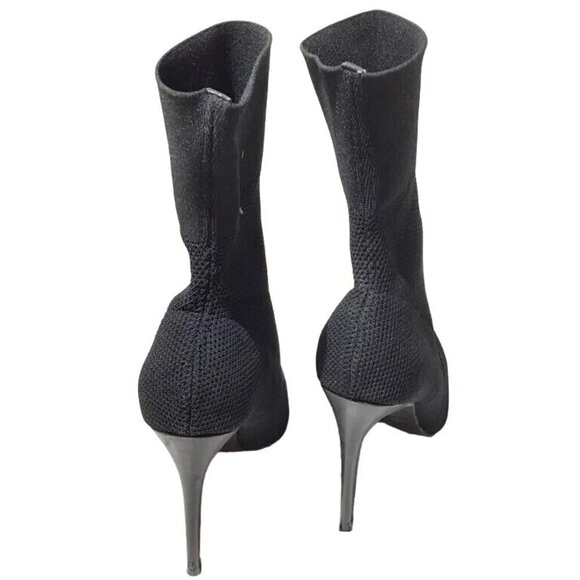 Steve Madden Century Black Heeled Sock Booties Boots size 8 Knit upper is breath - Picture 3 of 6